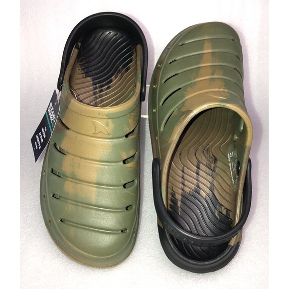 Rugged Shark Men's Green Camo w Black Strap Comfort EVA Clog Sandals Size 10 NEW - Picture 16 of 16